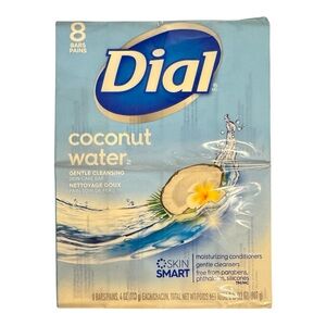 Dial Coconut Water Gentle Cleansing Skin Care Soap Bars 8 Bars